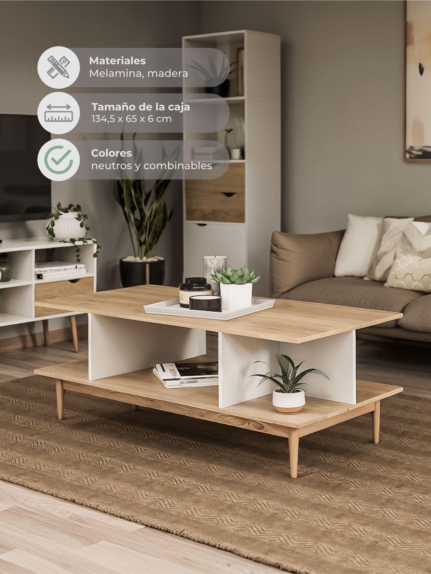 Mesa de Centro Top Living Bari Rectangular Lateral Nórdica-2