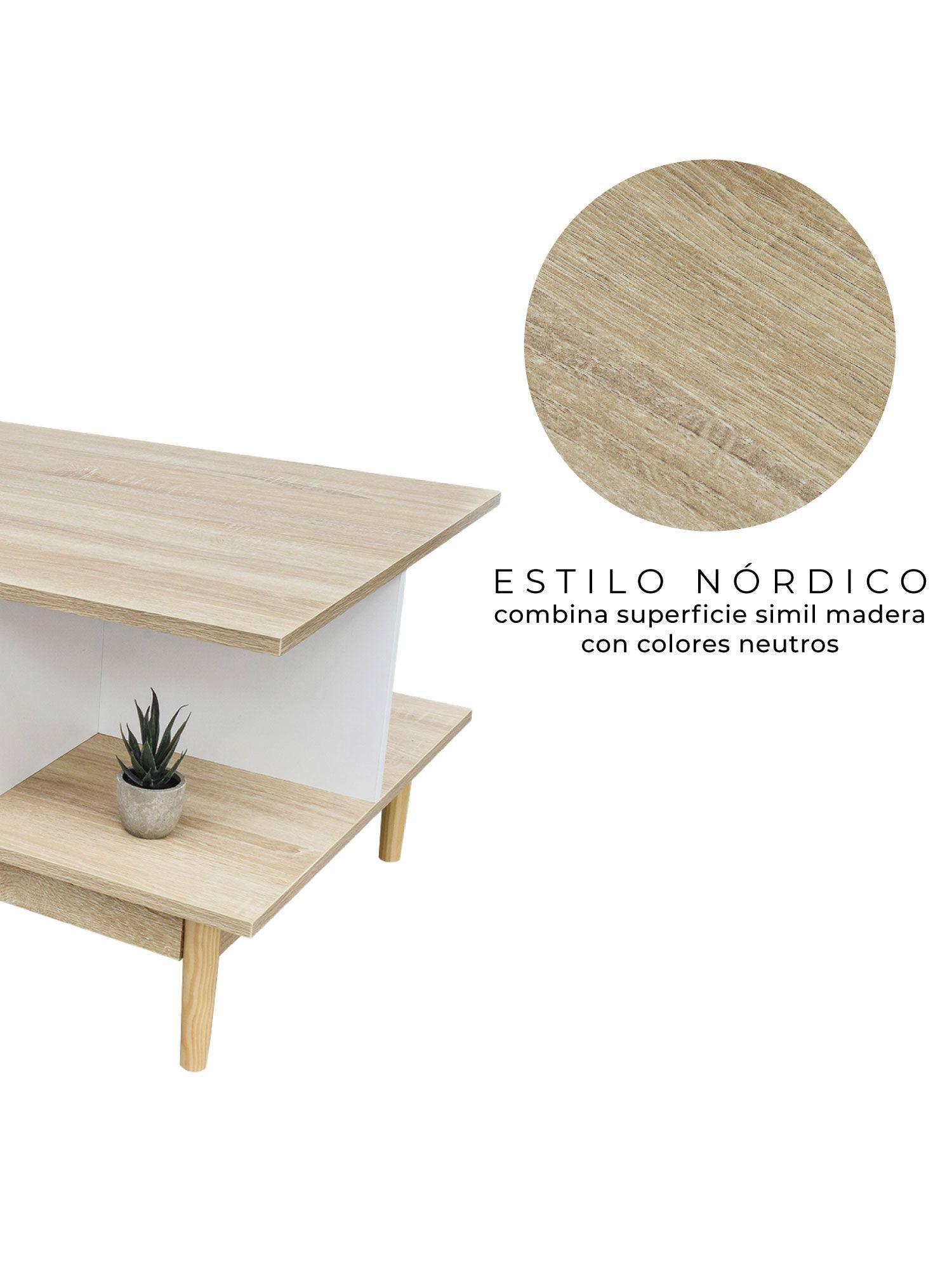 Mesa de Centro Top Living Bari Rectangular Lateral Nórdica-5