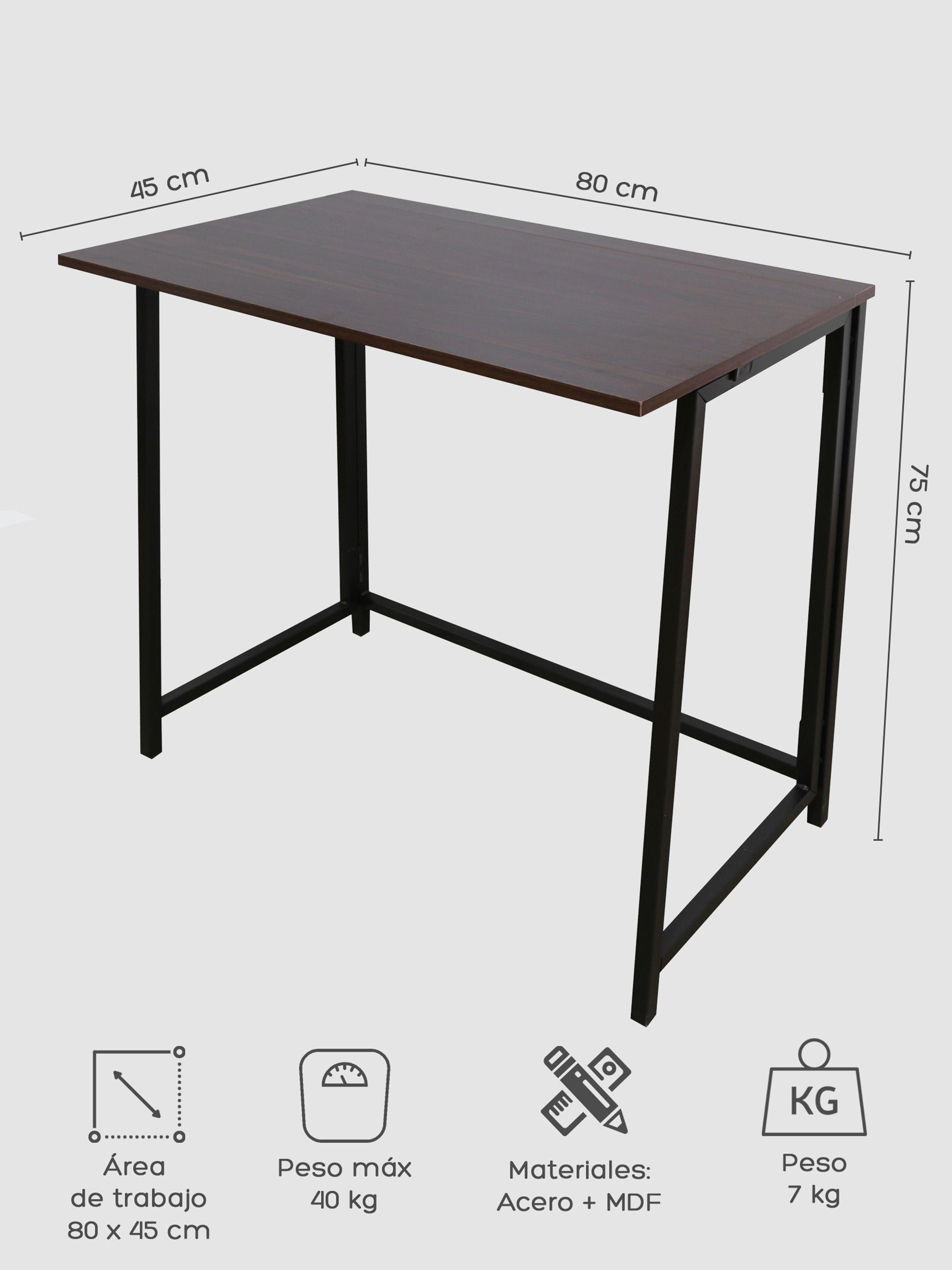 Escritorio Plegable Top Living Wengué Compacto Industrial-2