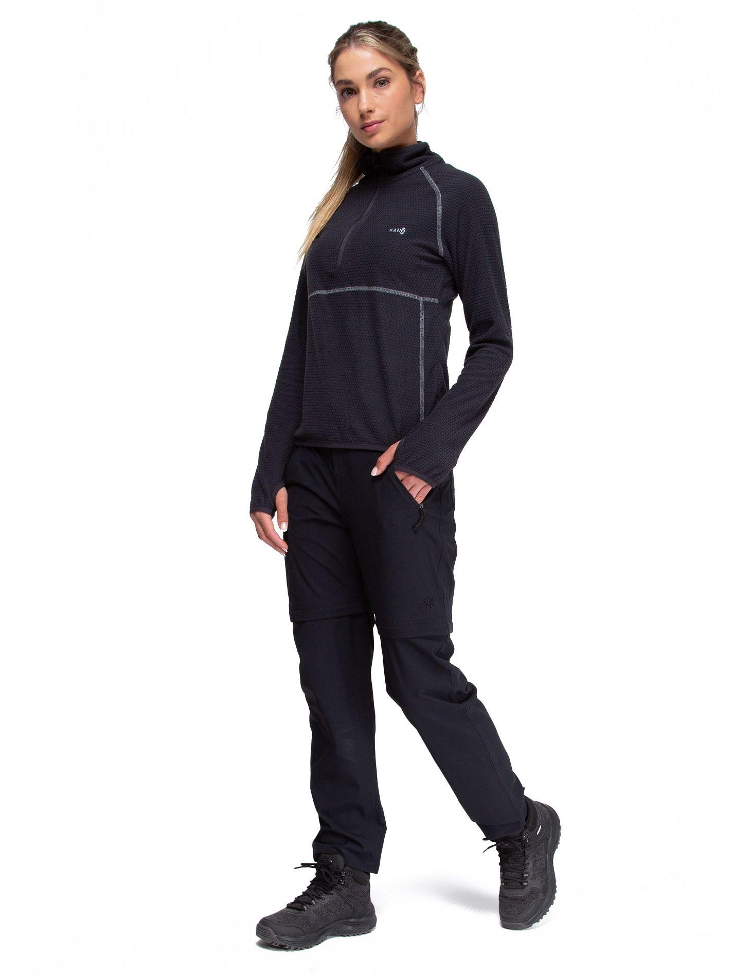 Poleron Mujer Nano Fleece Gris Oscuro Kano Tineo Deportivo-5