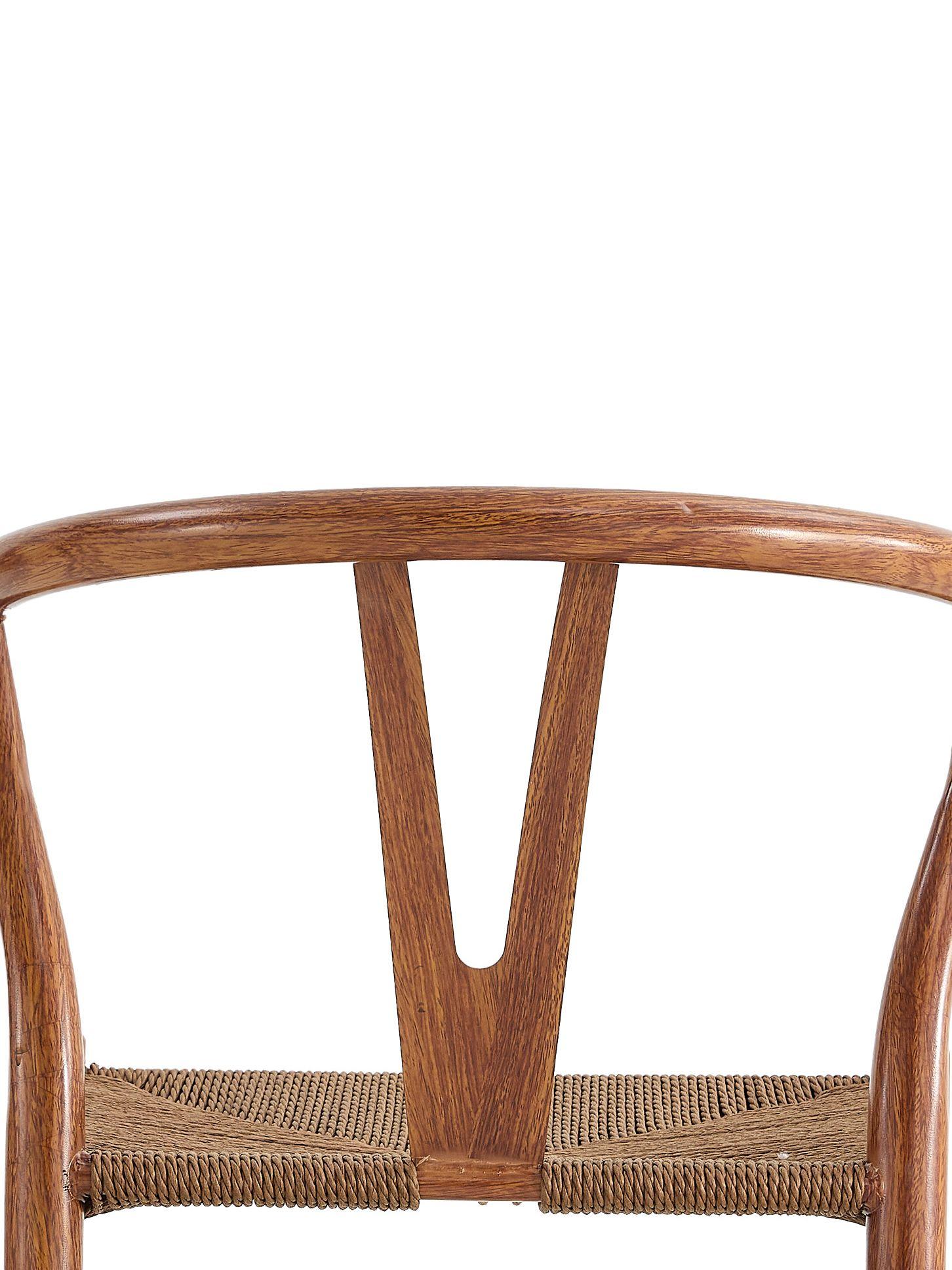 Set 2 Sillas de Comedor Wishbone Relan Makati Acero Ratán-3