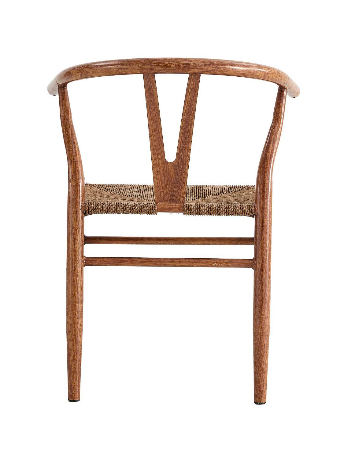 Set 2 Sillas de Comedor Wishbone Relan Makati Acero Ratán-7