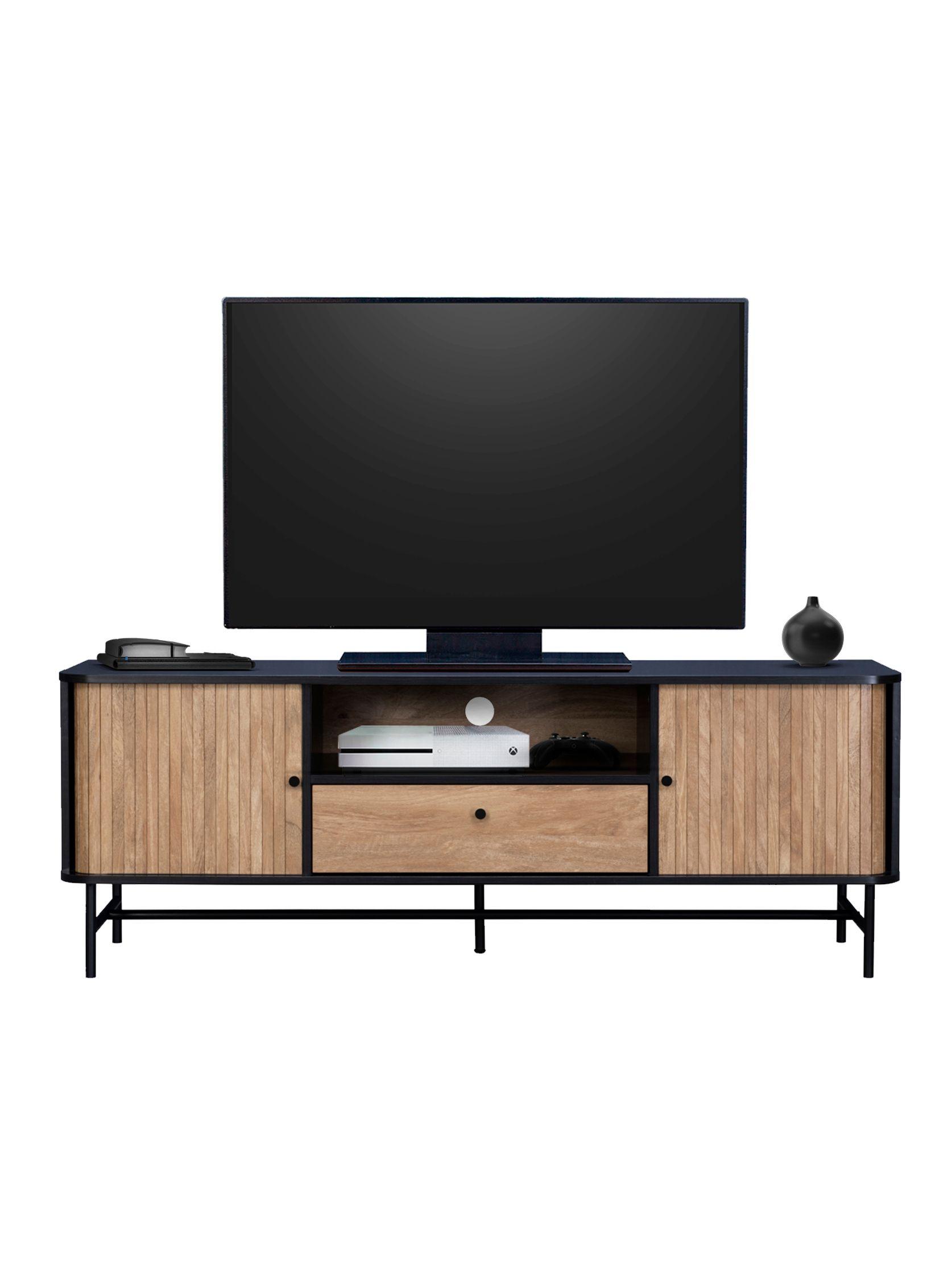 Rack de TV Top Living Charcoal con Puertas Corredizas-5