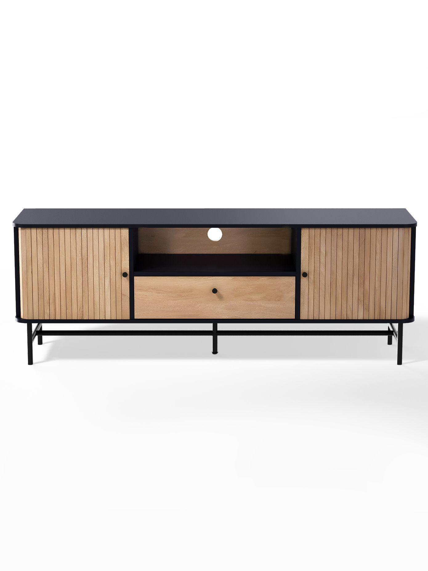 Rack de TV Top Living Charcoal con Puertas Corredizas-7