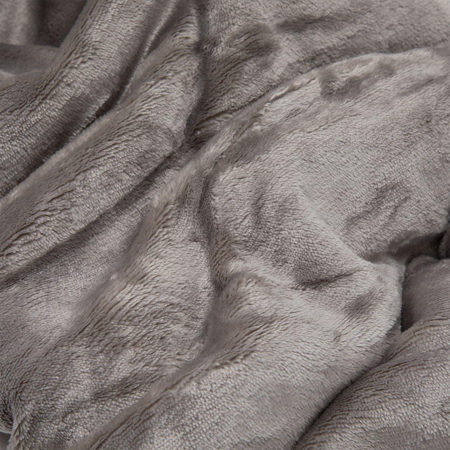 Manta Sherpa Polar Franela Gris King / Frazada Gris Relan-3