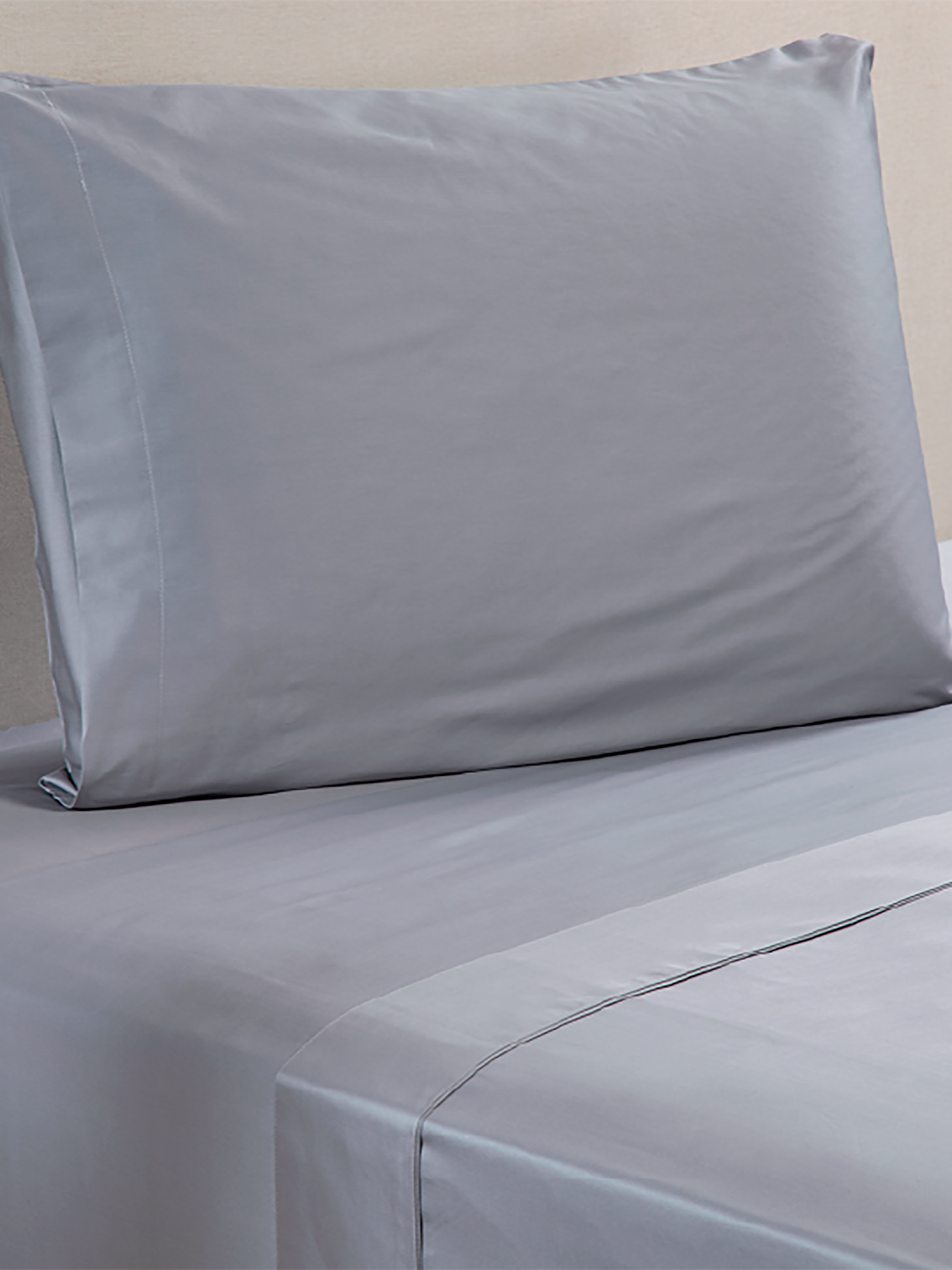 Juego de Sábanas 300 Hilos Gris 1,5 Plazas Relan-0