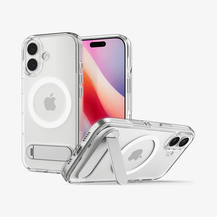 Carcasa iPhone 17 - Marca Spigen Ultra Hybrid Kickstand - Transparente -2