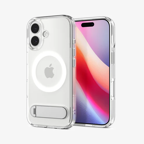 Carcasa iPhone 17 - Marca Spigen Ultra Hybrid Kickstand - Transparente -3