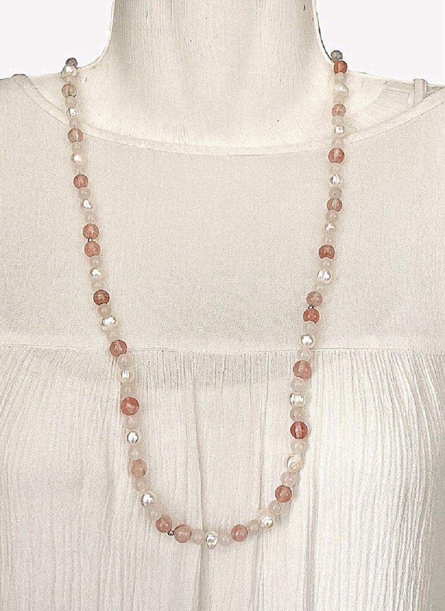 Collar plata 925 y Cuarzo Rosa-2
