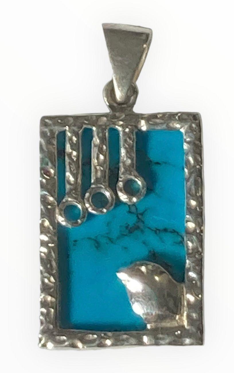 Colgante plata 925 Turquesa diseño-2