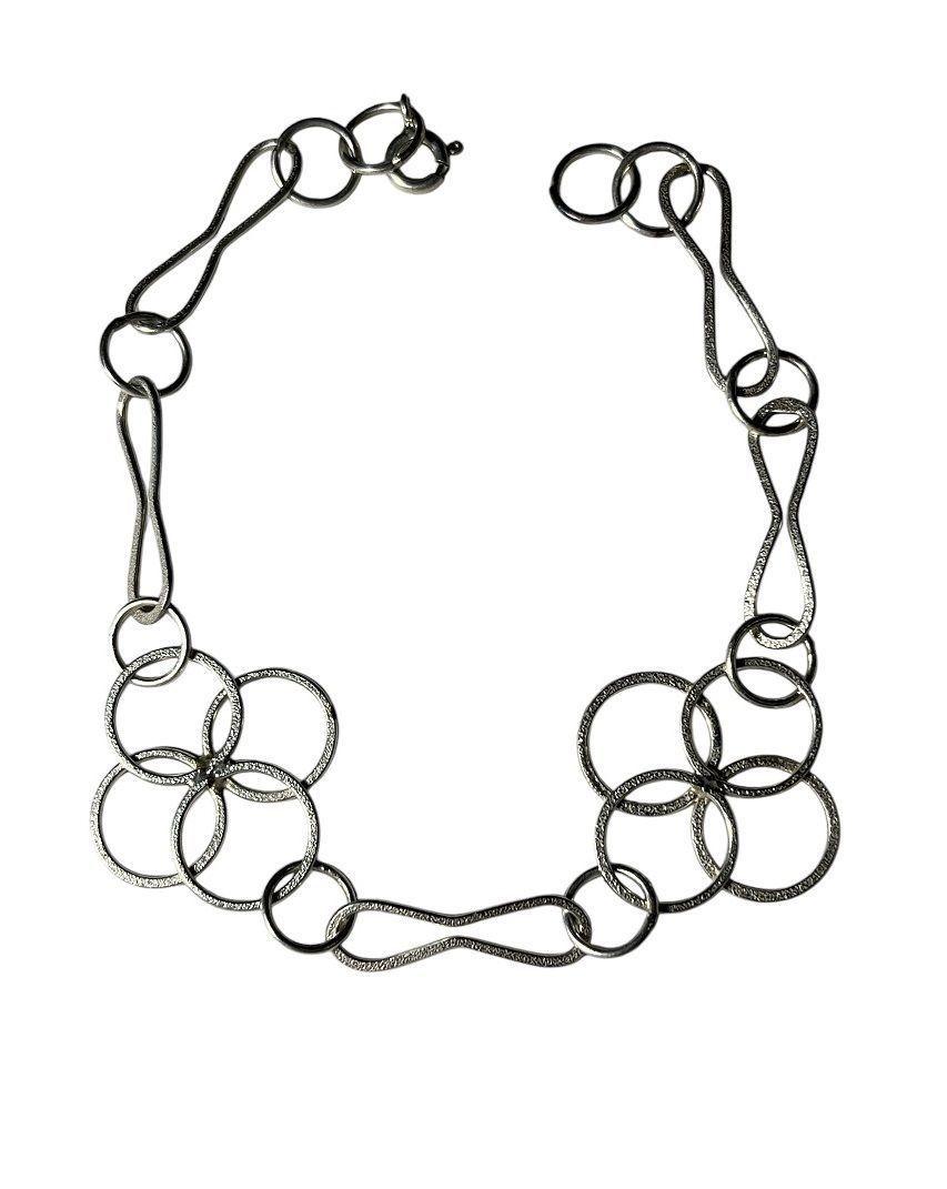 Pulsera plata 925 Argollas entrelazadas-0