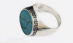Anillo plata 925 con Turquesa plana-1