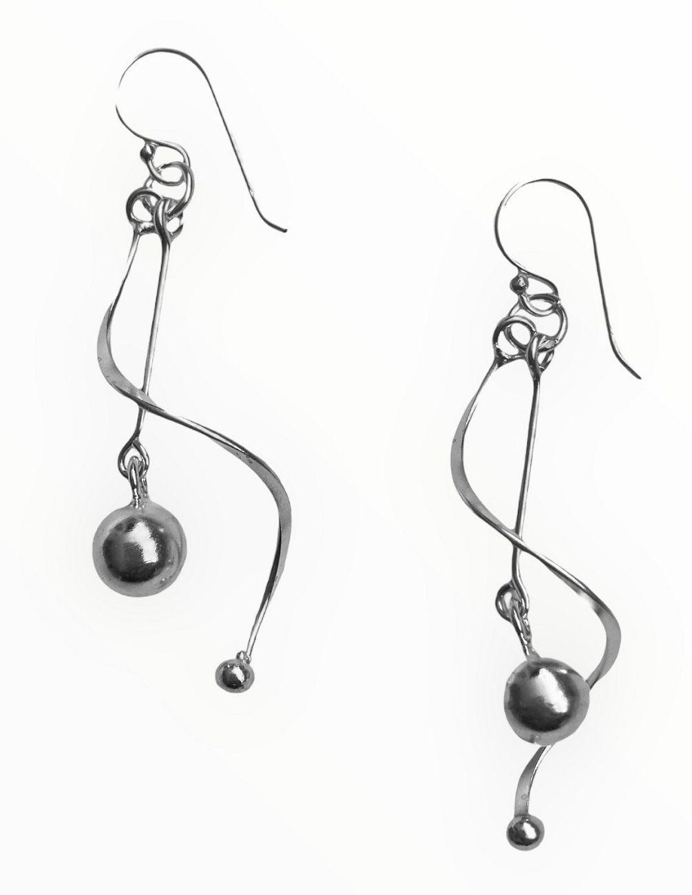Aros plata 925 curvos colgantes-2