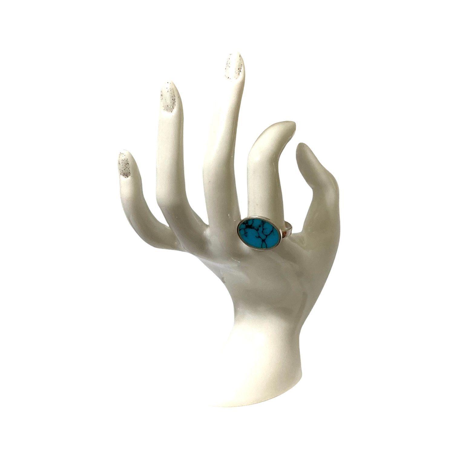 Anillo de plata 925 con ovalo de Turquesa-2