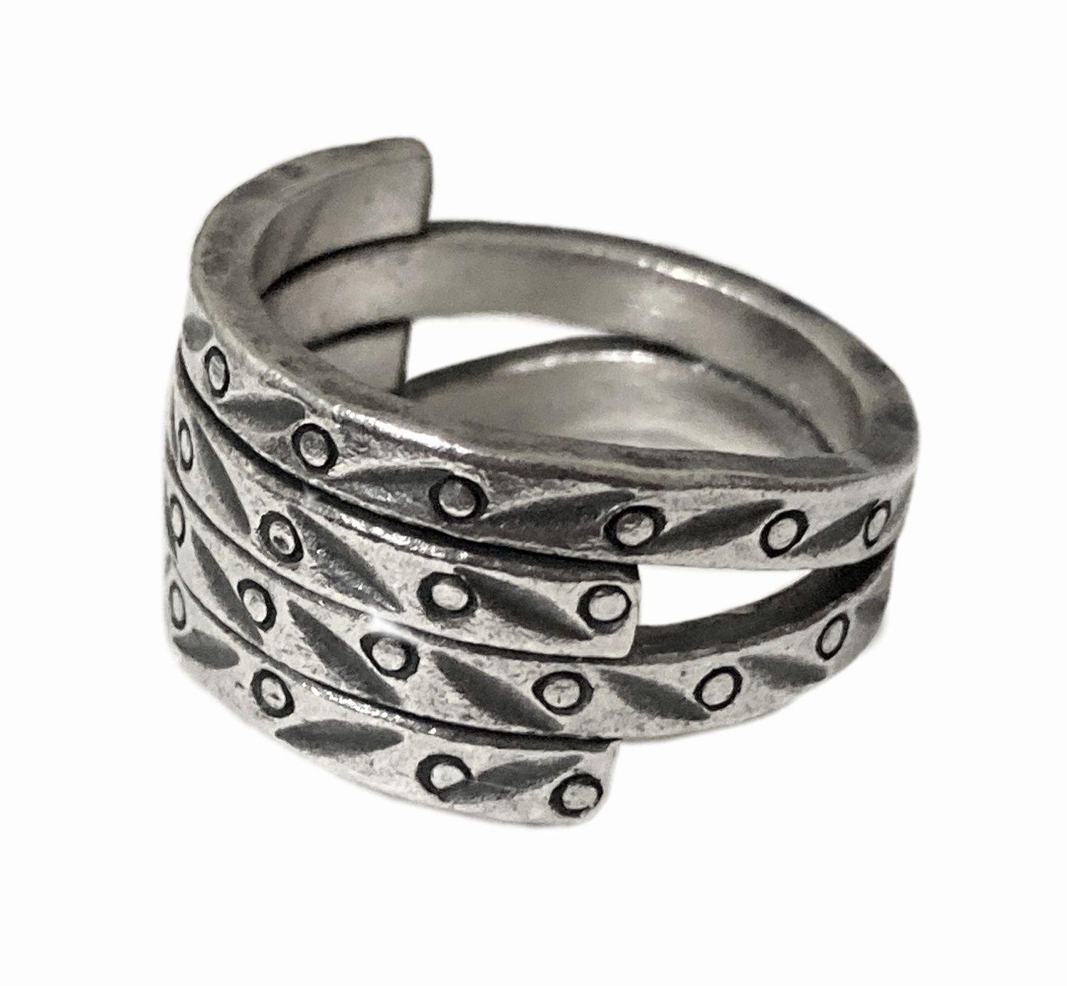 Anillo plata 925 envejecido con diseño-3