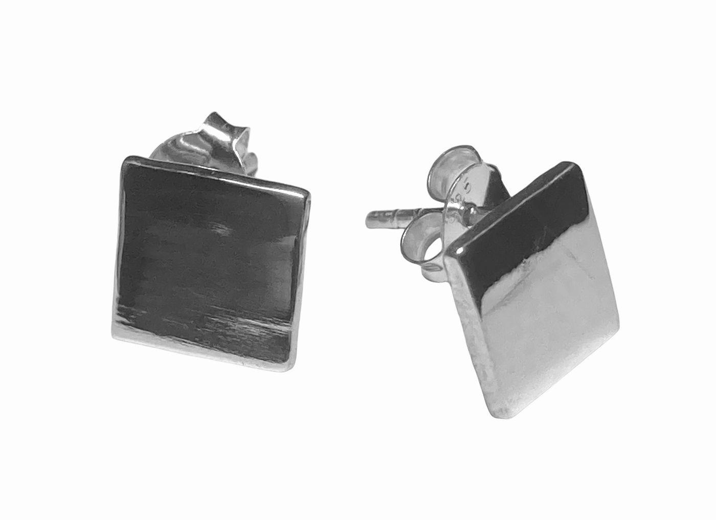 Aros plata 925 al lóbulo cuadrados-0