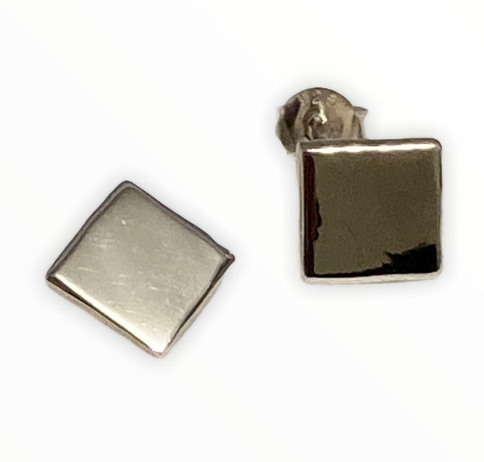 Aros plata 925 al lóbulo cuadrados-2