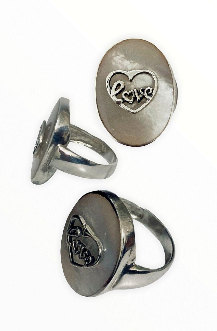 Anillo plata 925 con Nácar y aplicación-2