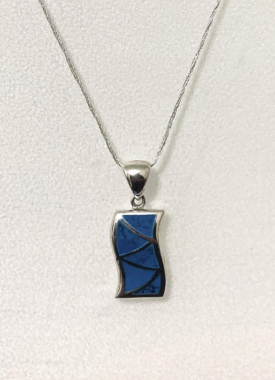 Colgante de plata 925 con barra Turquesa-2