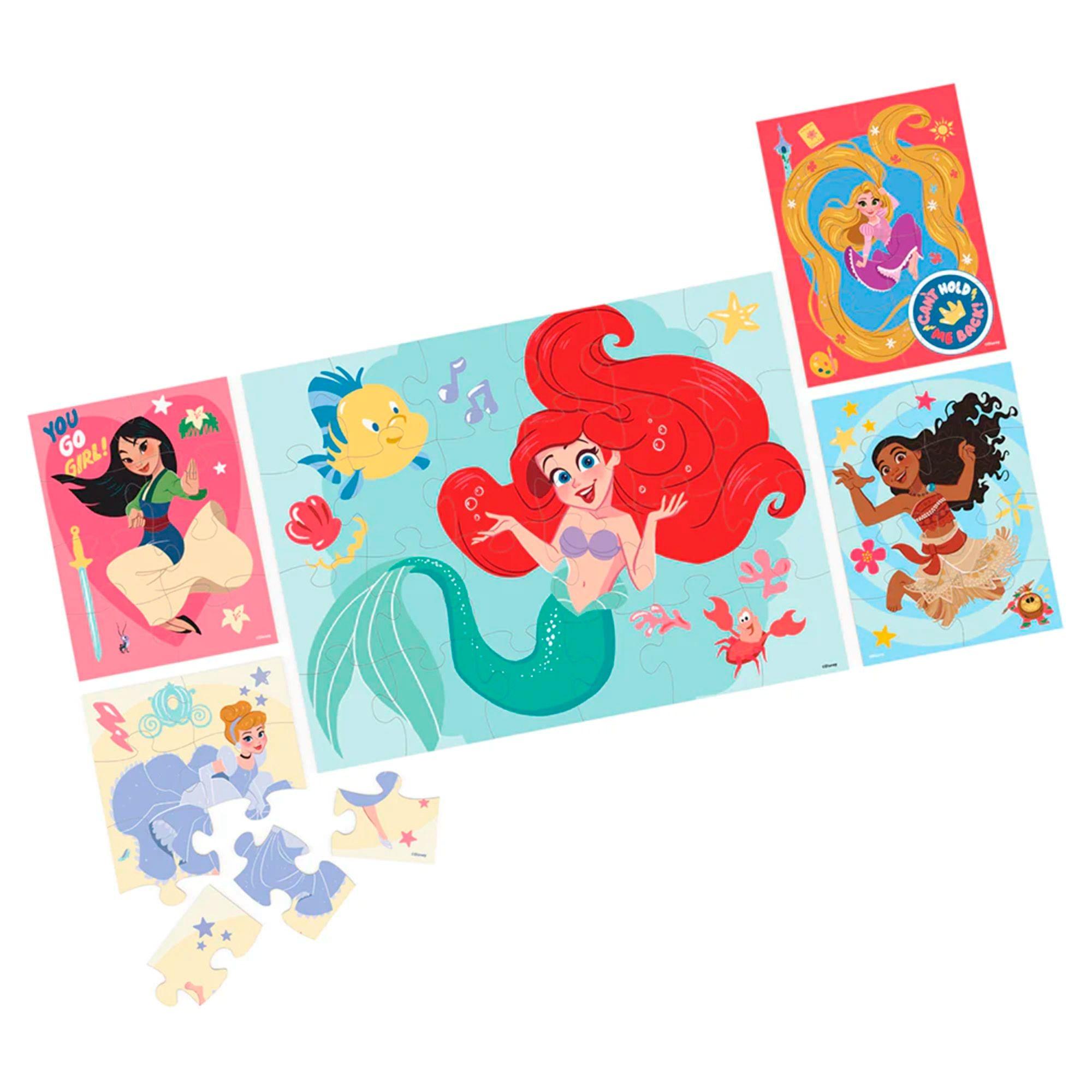 Set 5 Puzzles De Madera Princesas Disney-2