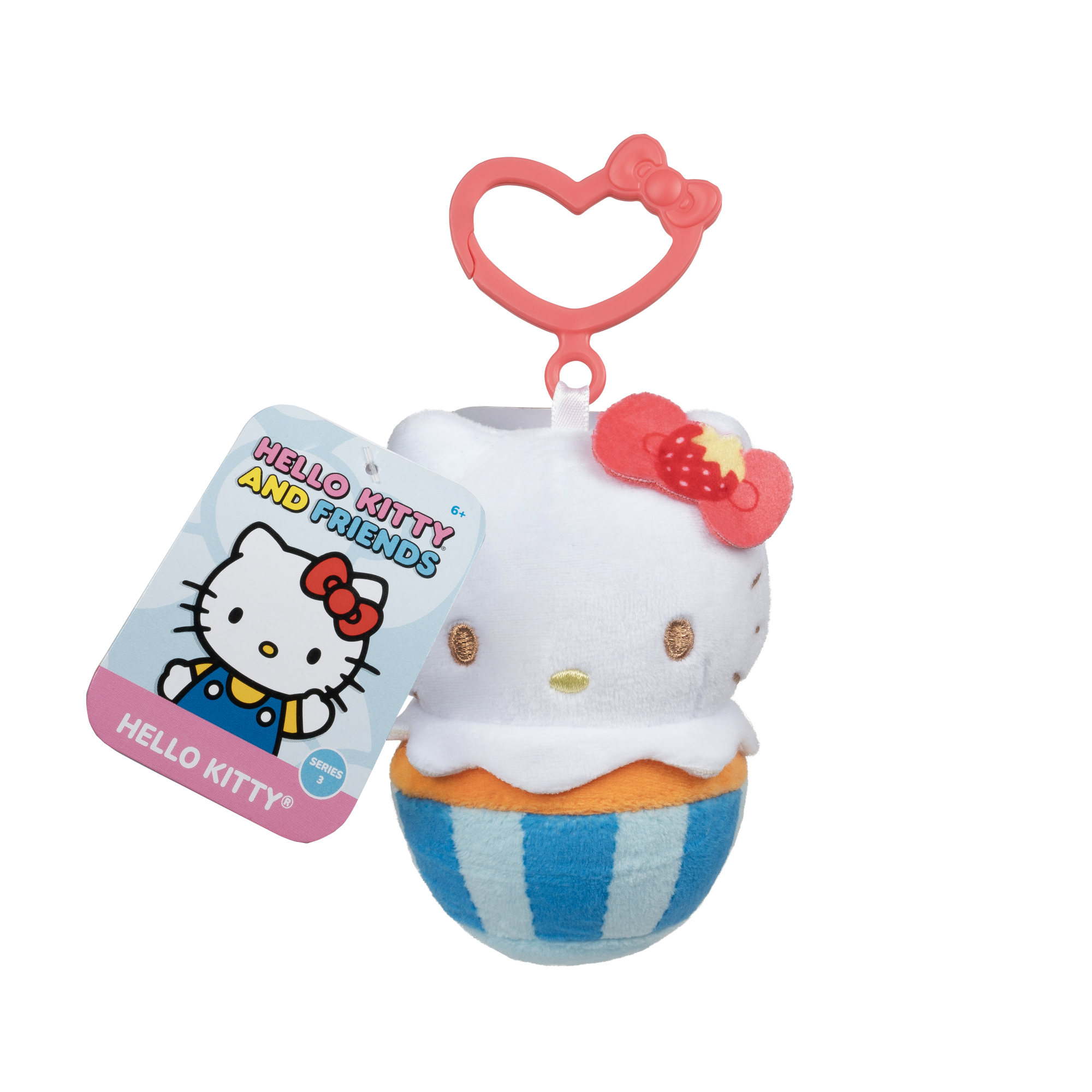 Set 6 Peluches Llaveros 10 Cm. con Clip Hello Kitty.-4