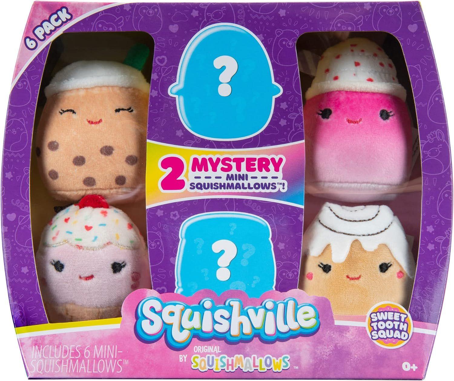 Pack de 6 Peluches 5 Centímetros Squishville Squishmallows.-0