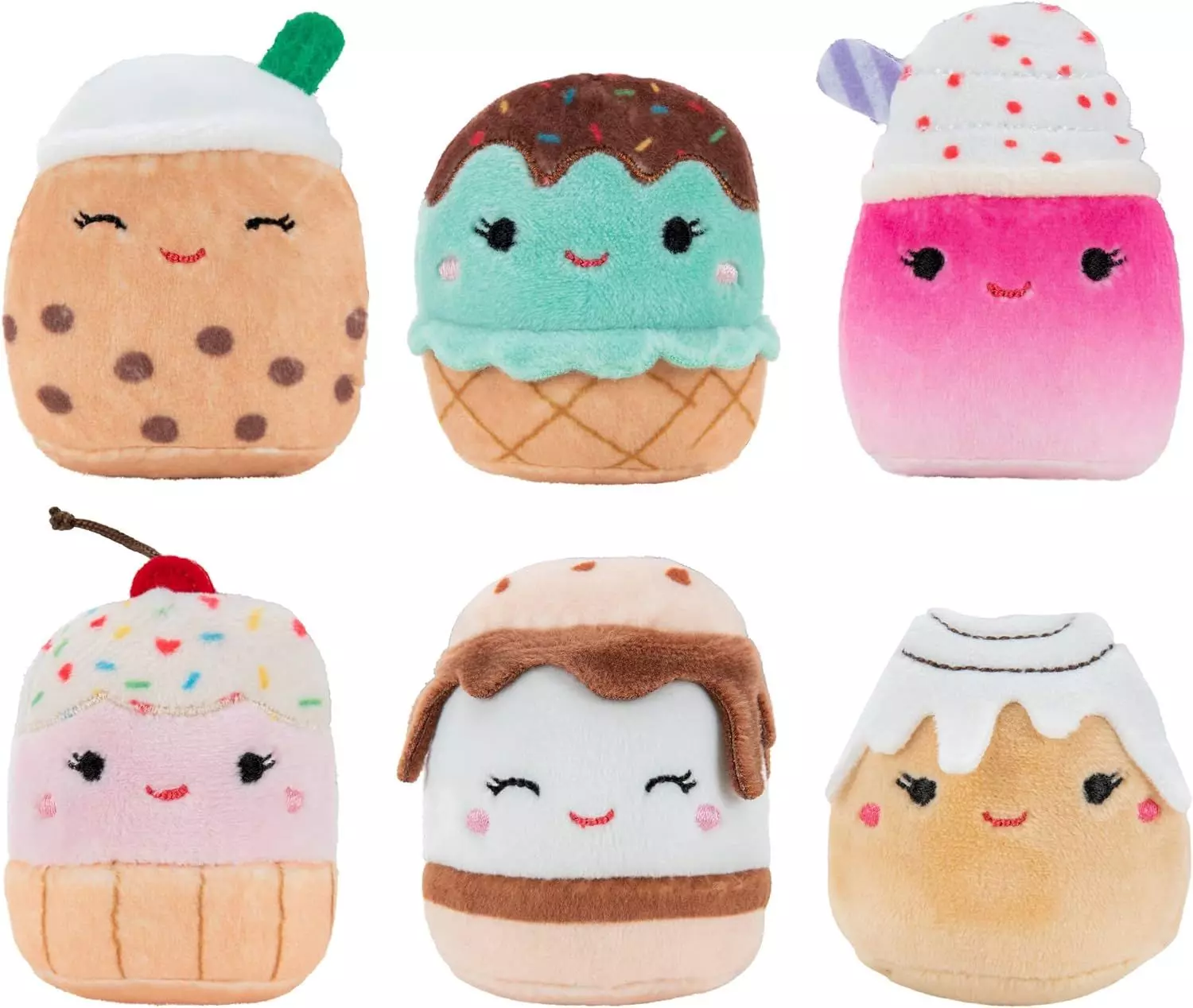 Pack de 6 Peluches 5 Centímetros Squishville Squishmallows.-1