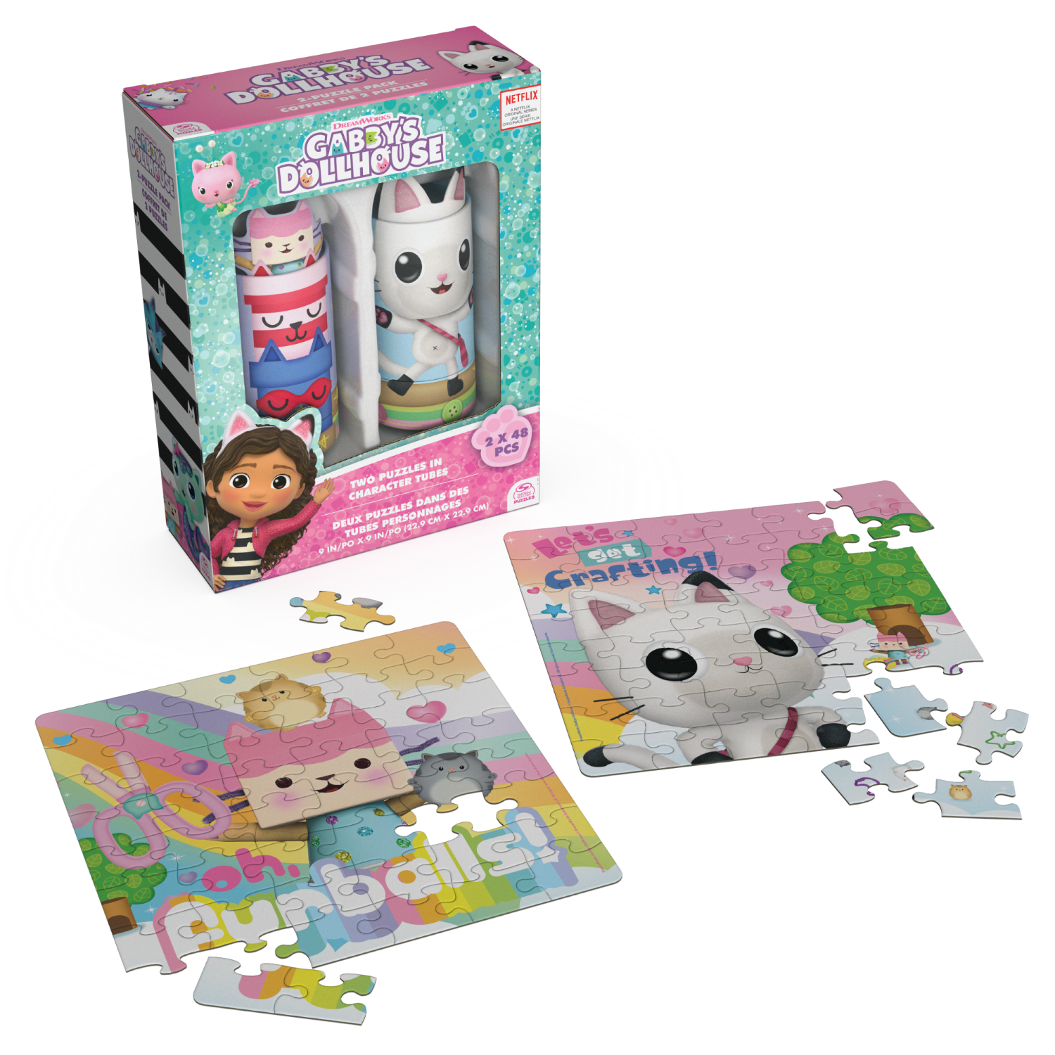 Set de 2 Puzzles Gatitubos Gabby Dollhouse.-2