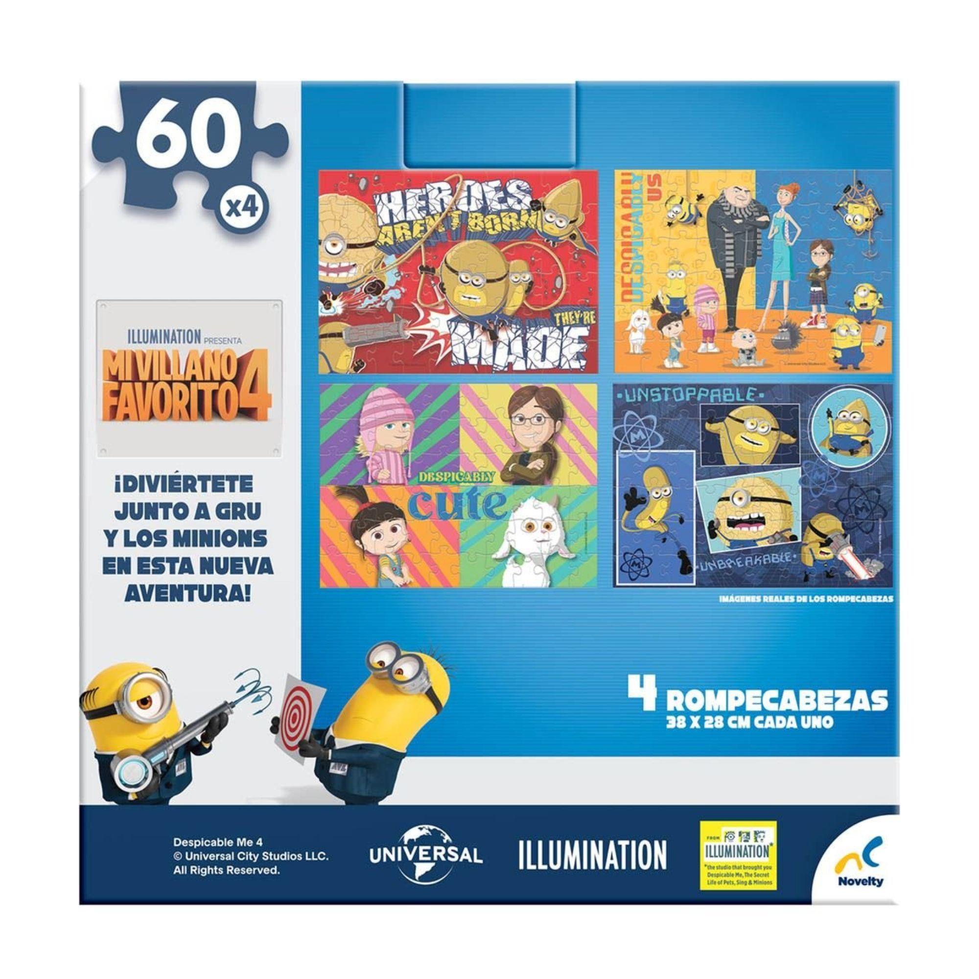 Set 4 Puzzles De 60 Piezas Mi Villano Favorito Disney-3