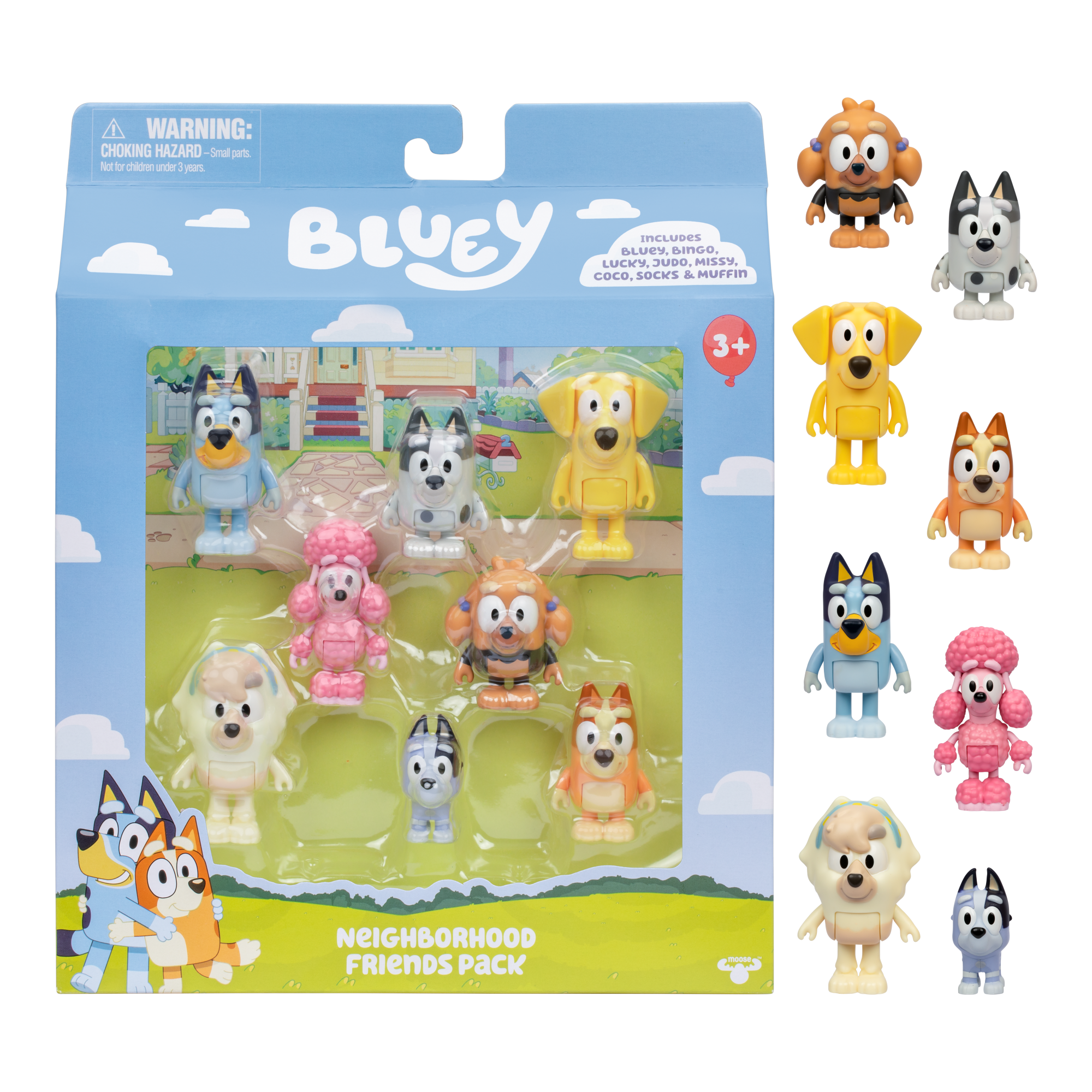 Pack 8 Figuras Articuladas Amigos Del Vecindario Bluey-4