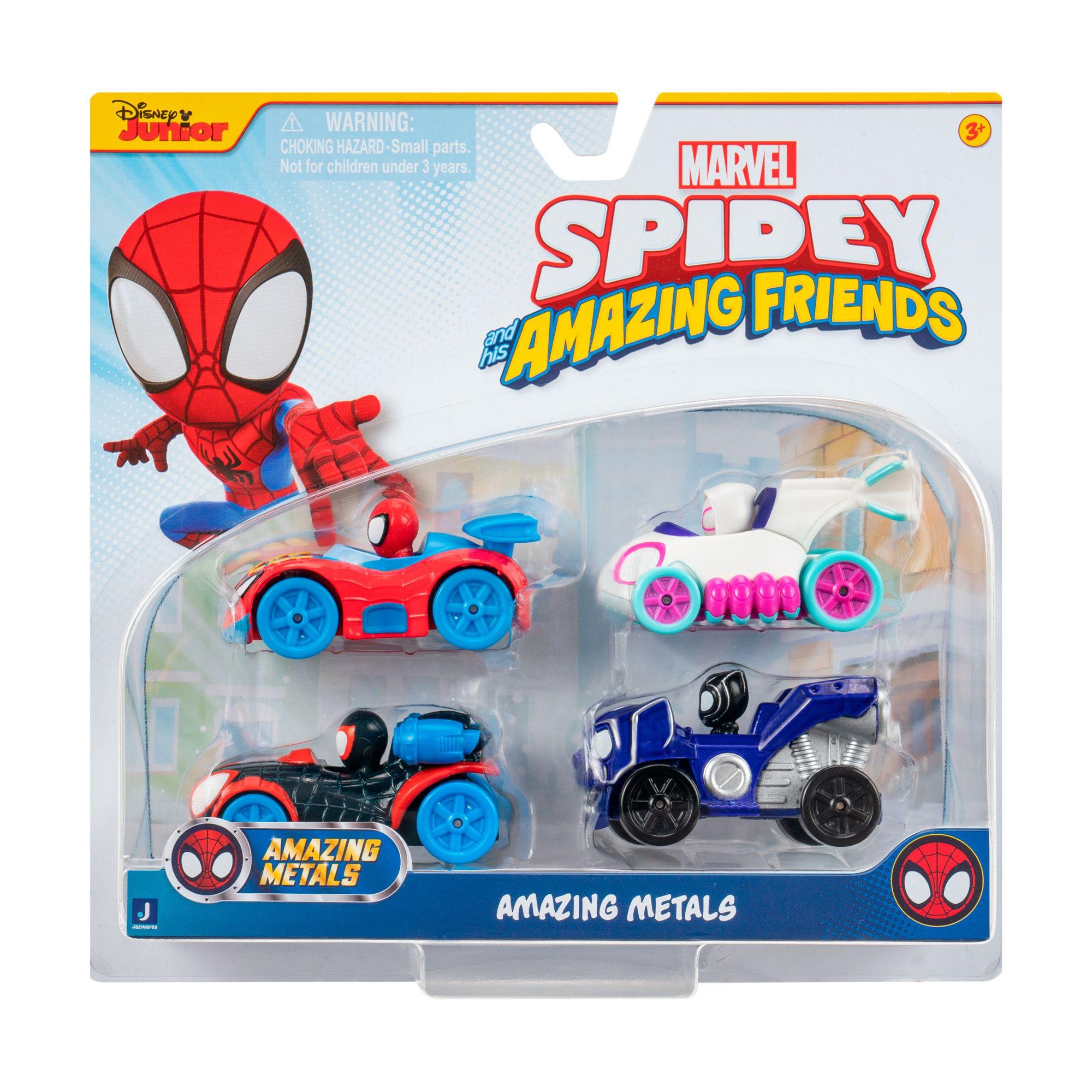 Set 4 Vehículos Metálicos De 7,5 Cm Spidey-0