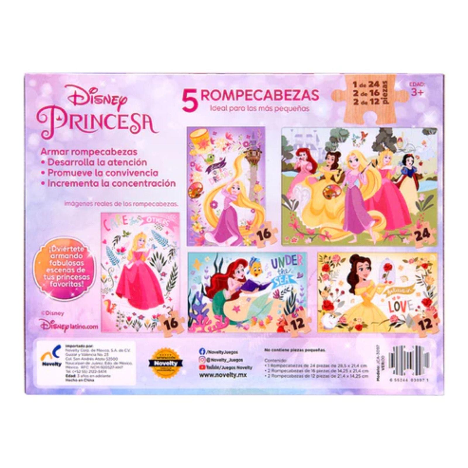 Rompecabezas De Madera 5 En 1 Princesas-3