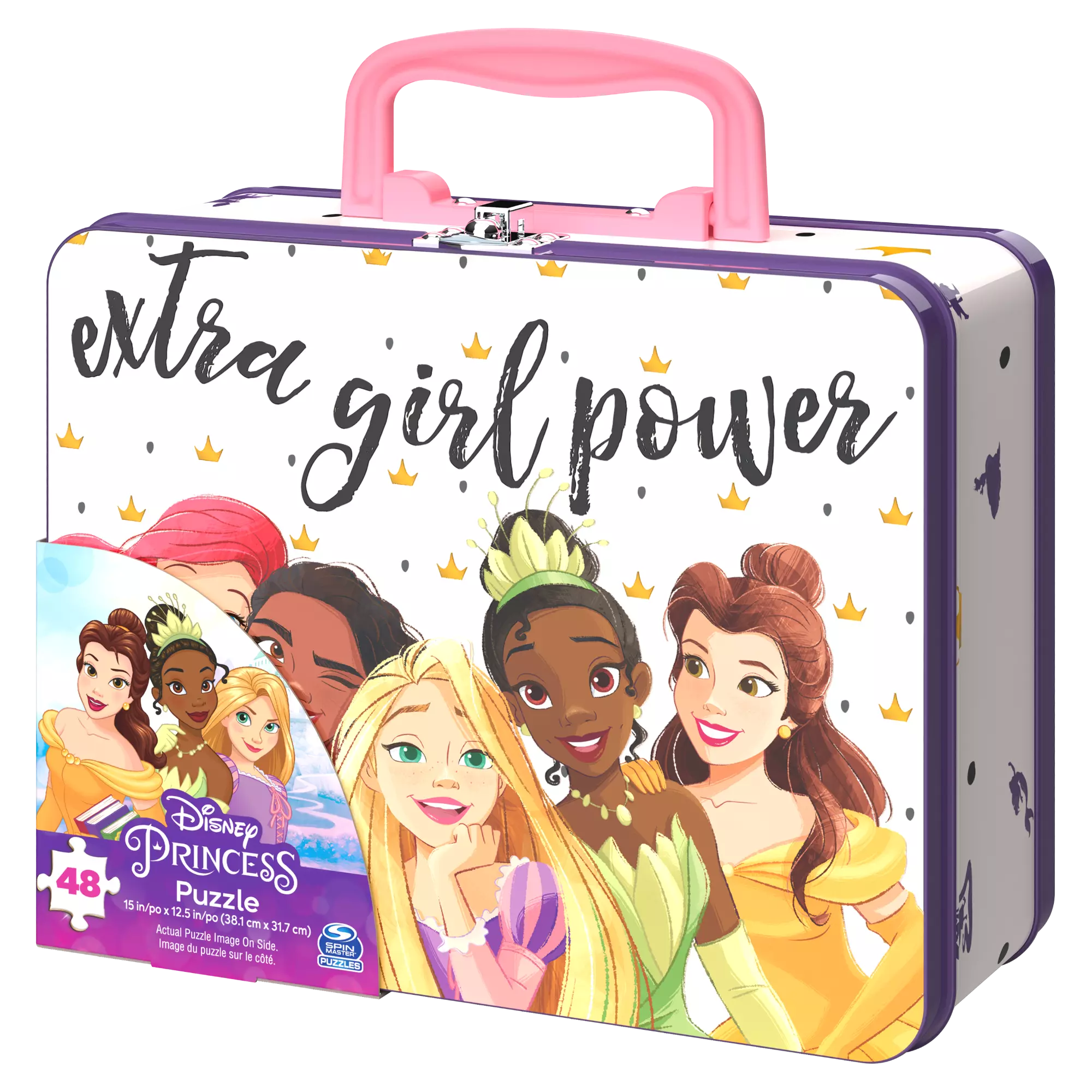 Lonchera Metálica Con Puzzle De Princesas Disnet-2