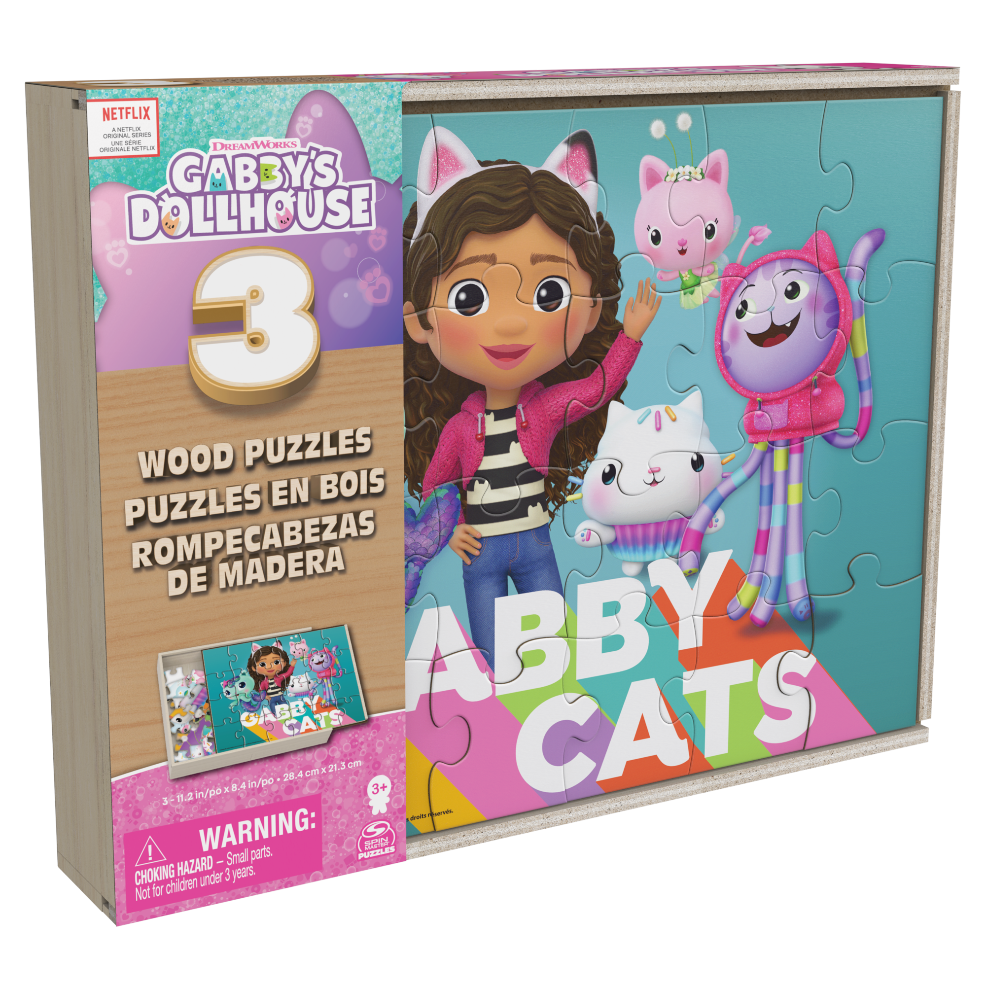 Set de 3 Puzles de madera 24 Centímetros Gabby Dollhouse.-2