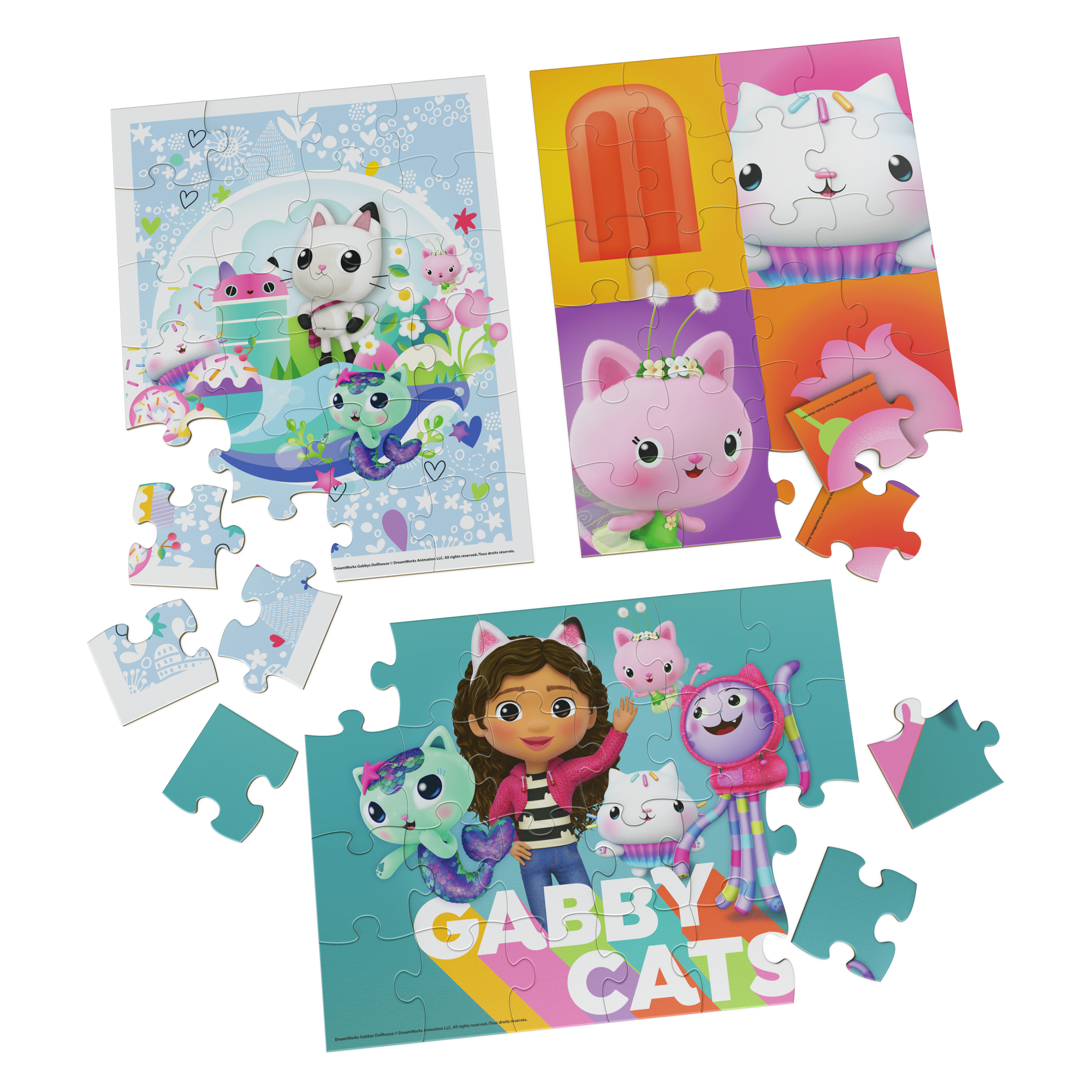 Set de 3 Puzles de madera 24 Centímetros Gabby Dollhouse.-5