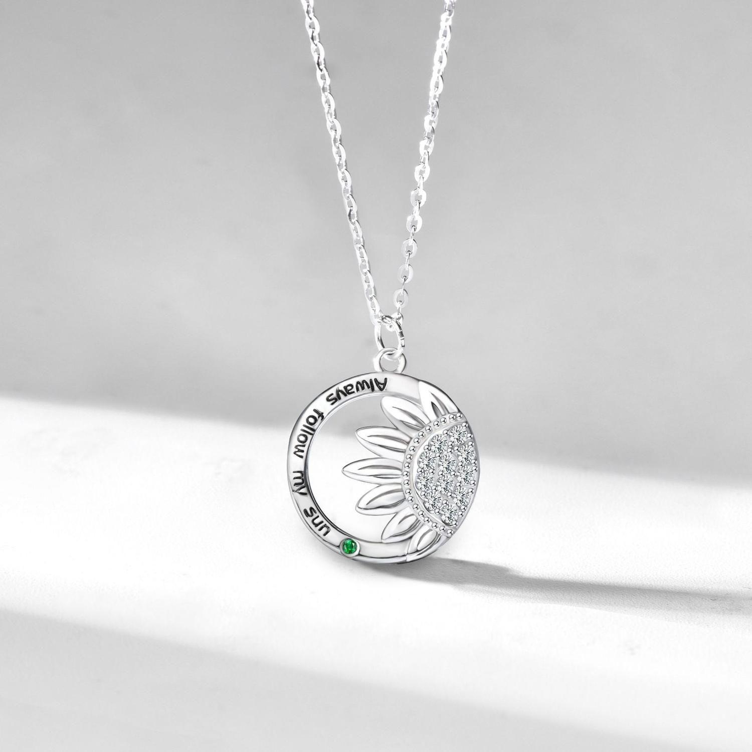 Collar Flor de Girasol Plata 925 para Mujer Joya Única-2