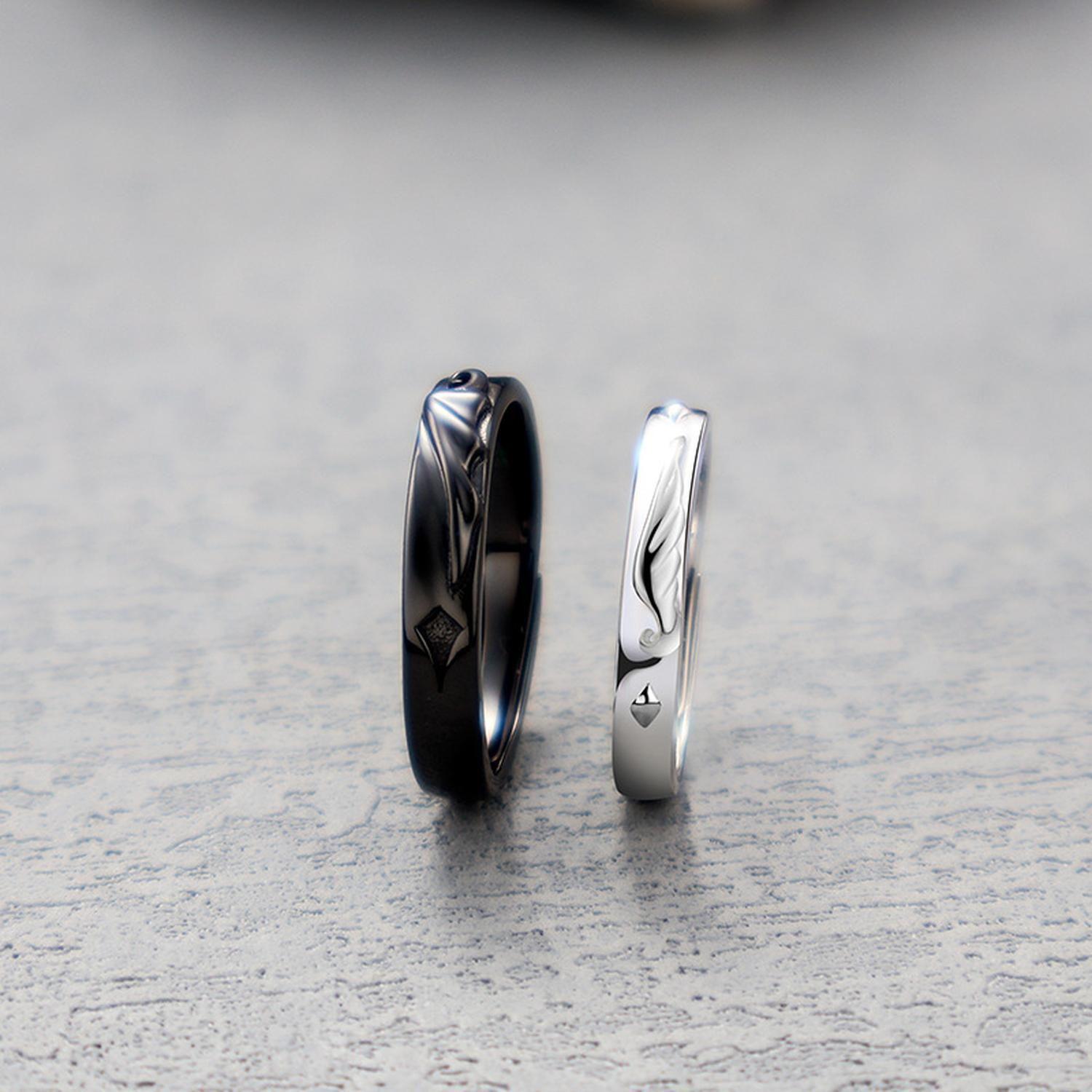 Anillos Plata 925 Ilusion Ajustable Parejas Angel Demonio-3
