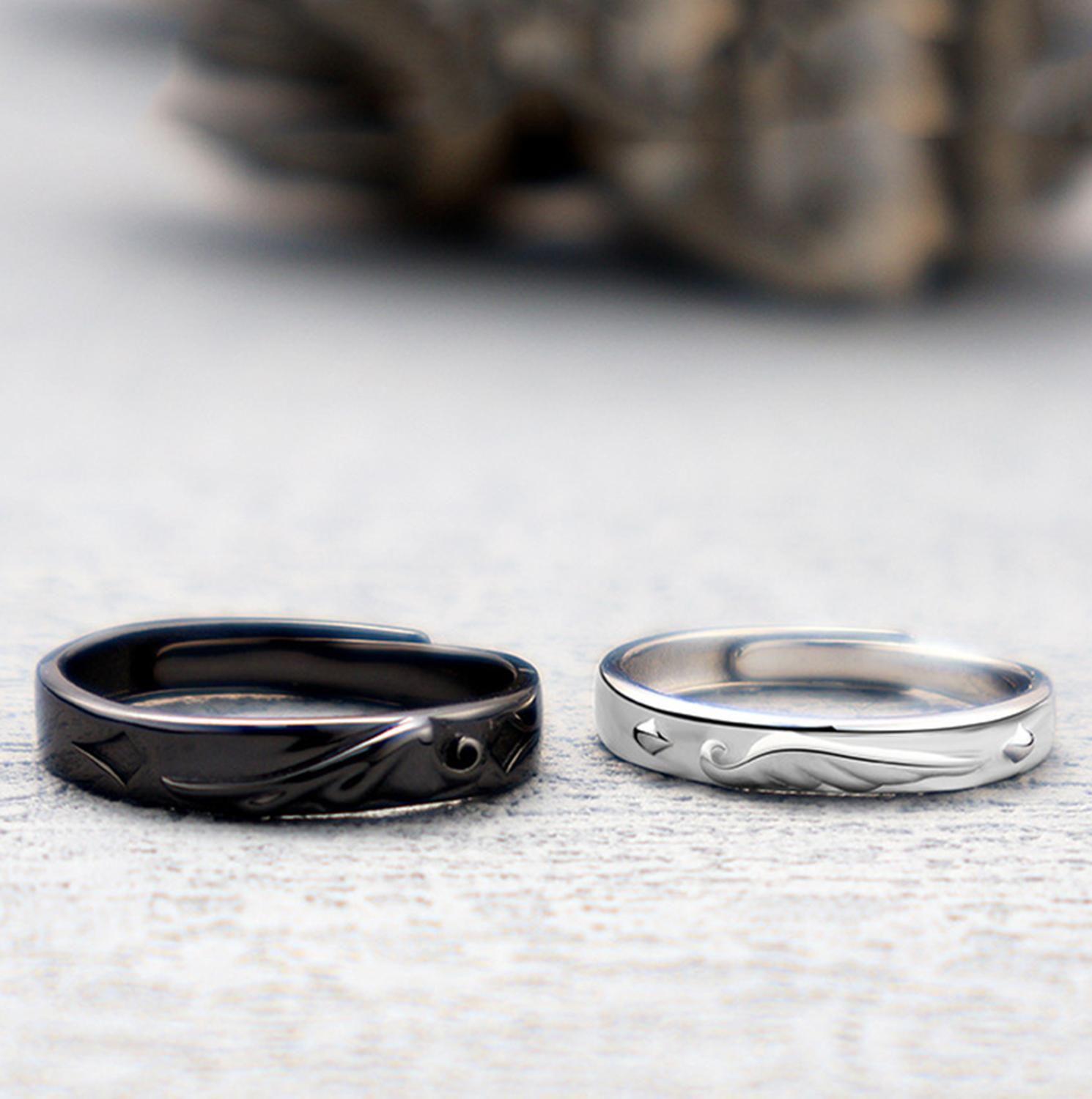 Anillos Plata 925 Ilusion Ajustable Parejas Angel Demonio-5