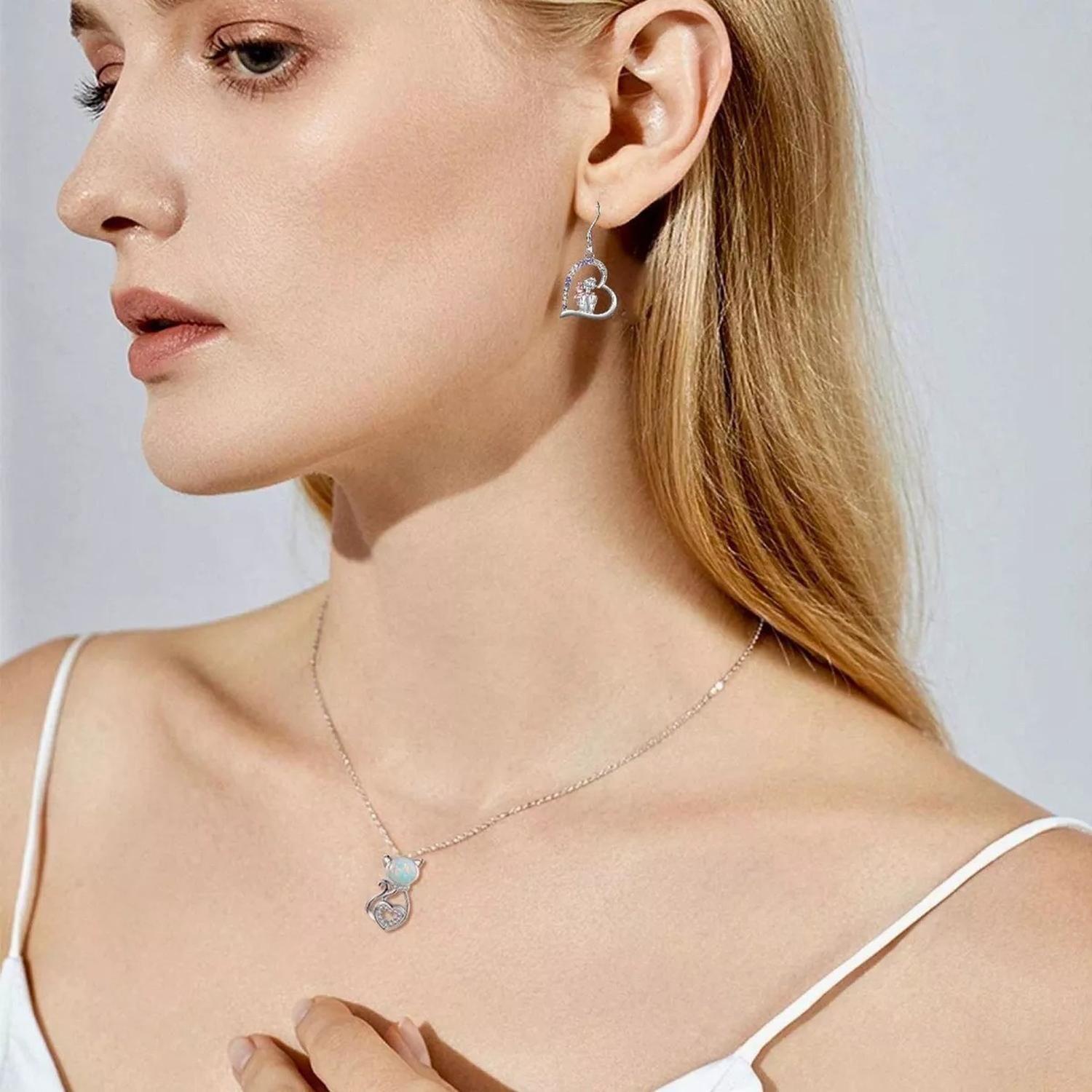 Aros Mama E Hija Plata 925 Pendientes Corazón Regalo Mujer-1