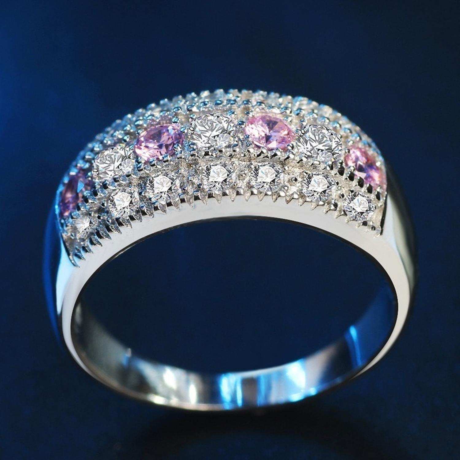 Anillo Plata 925 Domo Brillantes Joyas De Plata Mujer-3