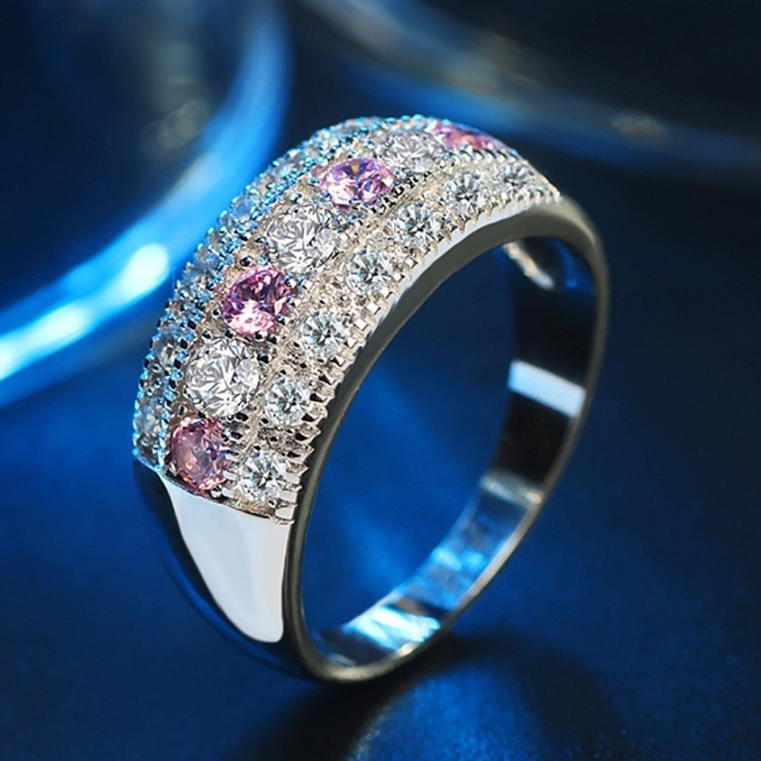 Anillo Plata 925 Domo Brillantes Joyas De Plata Mujer-4