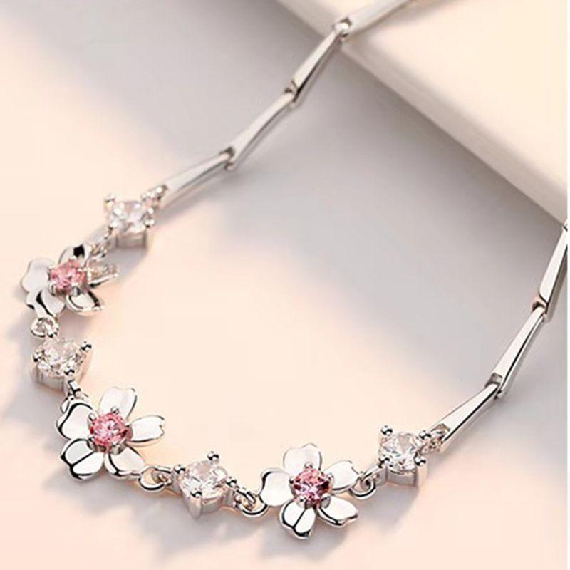 Pulsera Plata 925 Flores De Cerezo Mujer Regalo Joyas-2