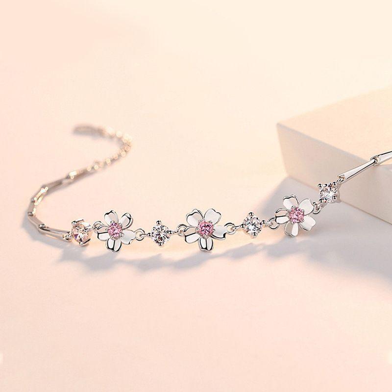 Pulsera Plata 925 Flores De Cerezo Mujer Regalo Joyas-5