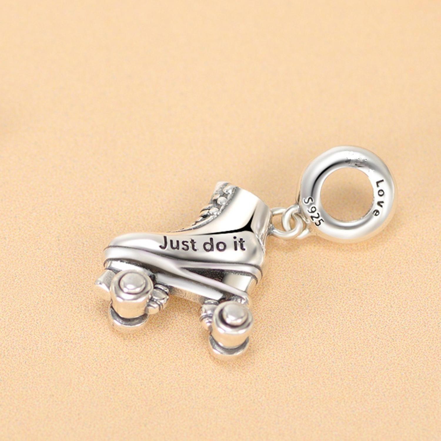 Charm Plata De Ley 925 Patines Just Do It Compatible Pandora-3