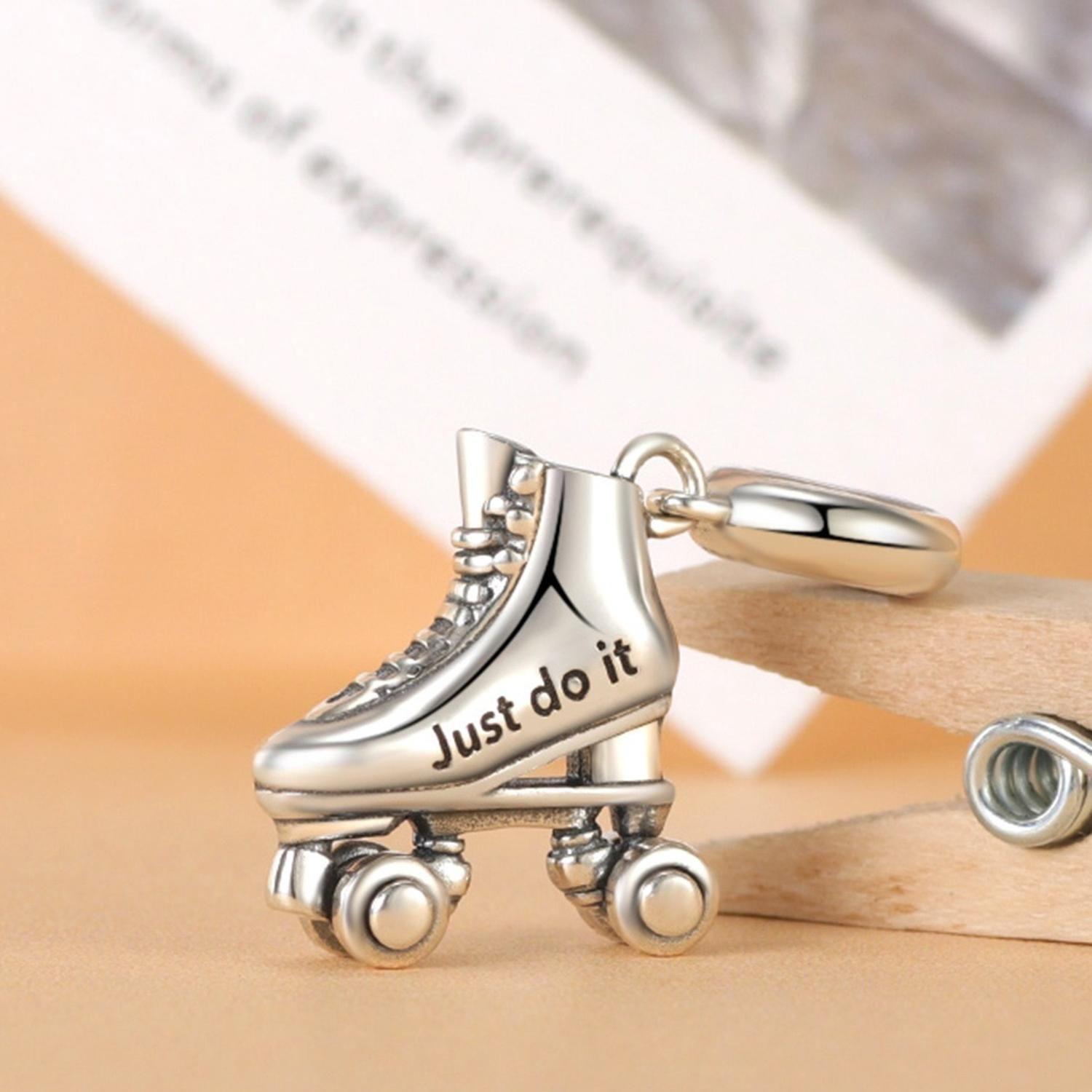 Charm Plata De Ley 925 Patines Just Do It Compatible Pandora-5