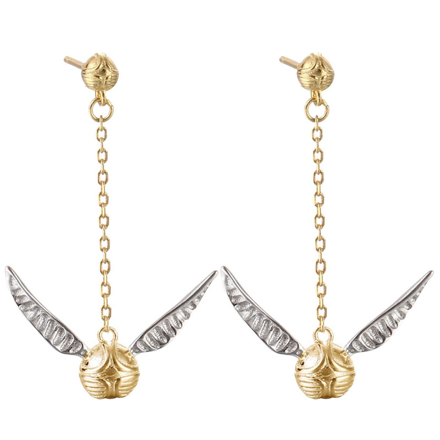 Aros Plata 925 Snitch Dorado Harry Potter Quidditch Unisex-0