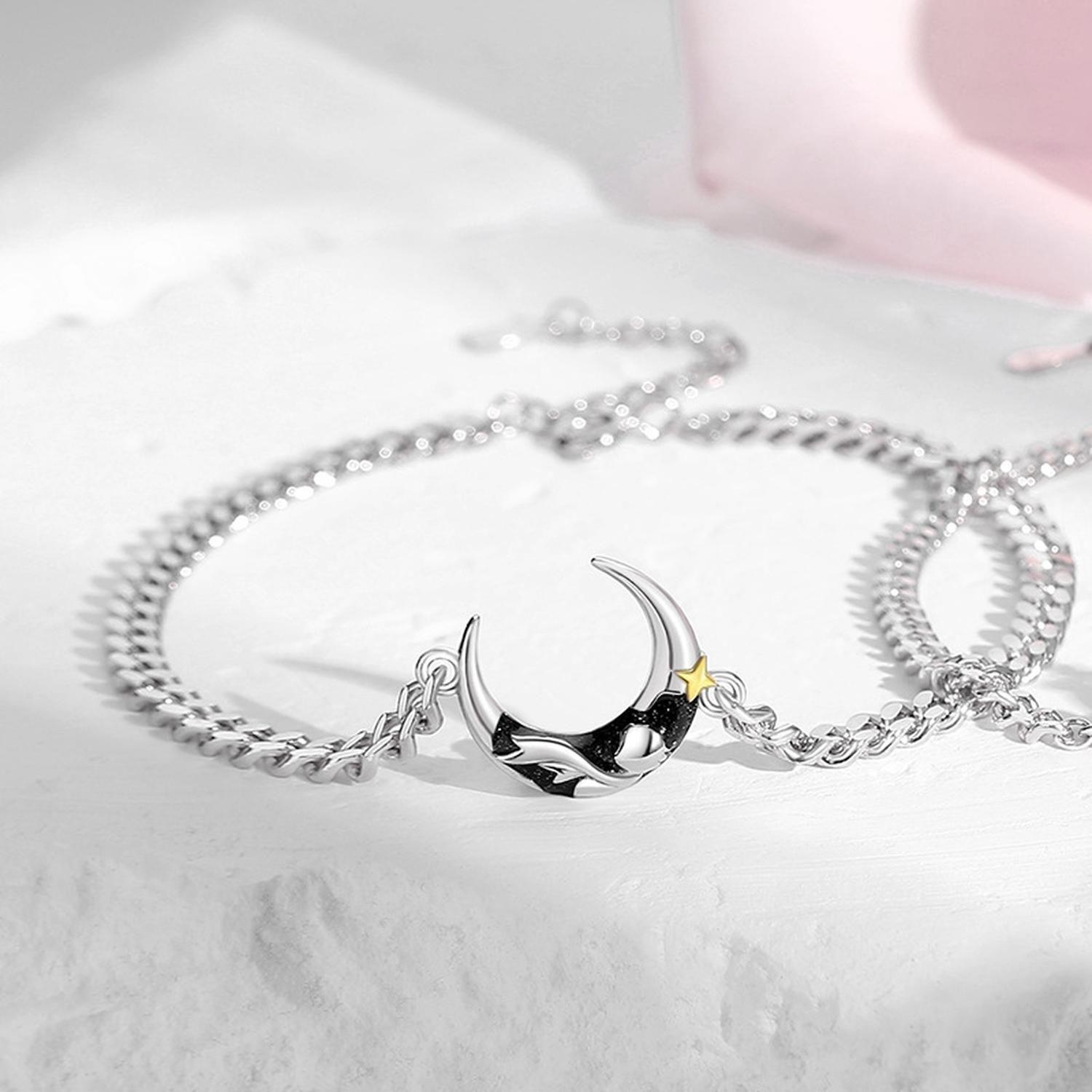 Pulseras Parejas Plata 925 Parejas Rosa Principito Rosa Par-3