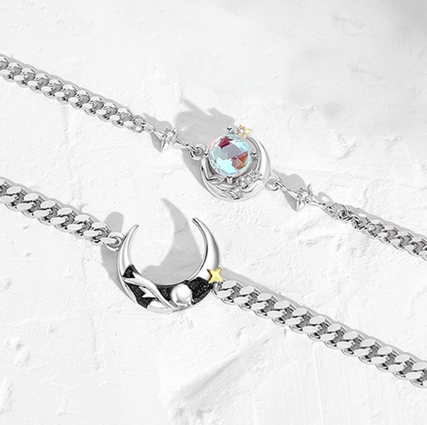 Pulseras Parejas Plata 925 Parejas Rosa Principito Rosa Par-5