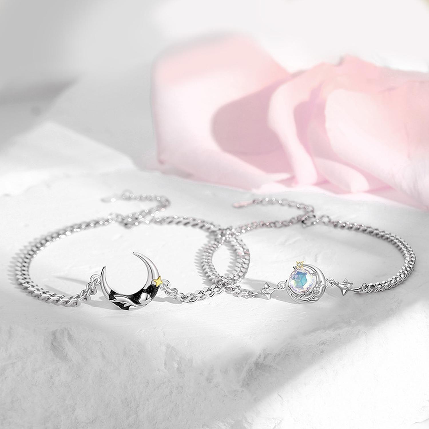 Pulseras Parejas Plata 925 Parejas Rosa Principito Rosa Par-7