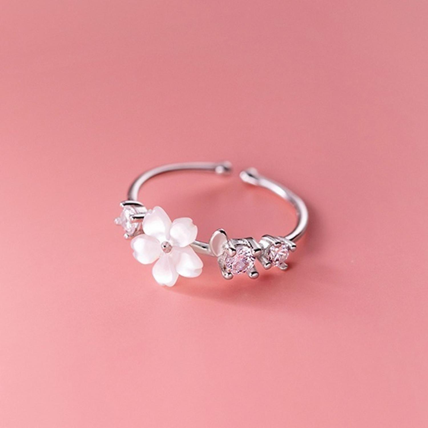 Anillo Plata 925 Flor Cerezo Cherry Blossom Mujer Regalo-4